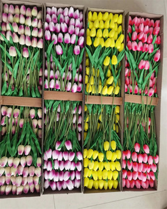 Vente en Gros de Tulipes au Toucher Réel Fleur Artificielle Tulipes Artificielles en PU Blanches pour l'Arrangement Floral de Mariage à la Maison - Product Image 3