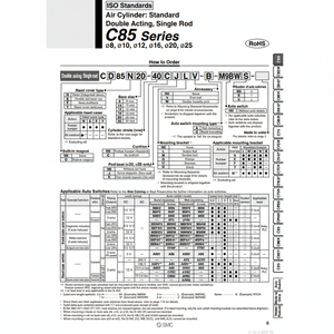 กระบอกลมนิวเมติก SMC C85N16-40C ชิ้นส่วนนิวเมติก - Product Image 1