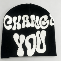 Gorros de Campamento con Diseño Personalizado, Variaciones de Letras de Marca, Gorros de Punto Acrílicos Unisex para Invierno y Otoño, Gorro Casual para Exteriores
