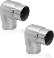 Raccord de tube rond à 90 degrés finition miroir en acier inoxydable pour balustrade en verre - Vente chaude