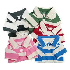 Stock Dog Clothes Thin Style New Spring and Summer Pet Clothing Fashion Striped Pet Polo Shirts T-shirt for Dogs and Cats