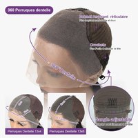 Perruque Frontale HD Sans Colle Ombrée Blond Miel Marron Ondulée Profonde, Perruques Avant en Dentelle Bouclées Crépu Mèches pour Femmes