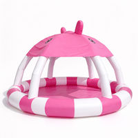 Piscine gonflable rose pour enfants, piscine à eau en PVC pour les fêtes d'été en plein air