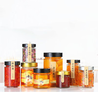 Wadah Kaca Penyimpanan Makanan Kaleng 180ml 280ml 380ml Stoples Kaca Kedap Udara untuk Saus Cabai, Selai, dan Jeli dengan Tutup Putar