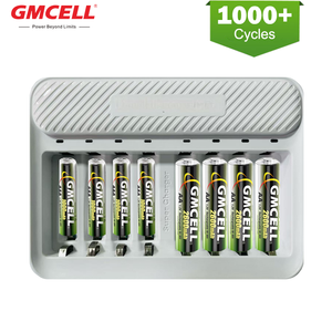 Piles AA rechargeables avec chargeur, haute capacité 2600 mAh Ni-MH, lot de 8, 1000 cycles - Product Image 1