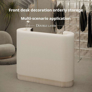 <span class=keywords><strong>Table</strong></span> de réception commerciale pliable portable, en <span class=keywords><strong>bois</strong></span> minimaliste, mobile, pour événements, bureau, boutique, maison, bar, centre commercial - Product Image 4