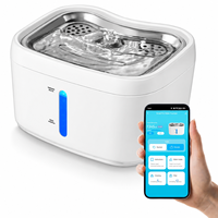 Fontaine à eau intelligente pour animaux de compagnie avec Wi-Fi, 2,5 L, bol en acier inoxydable, triple filtration, ultra silencieuse, surveillance par application, distributeur d'eau pour chats et chiens