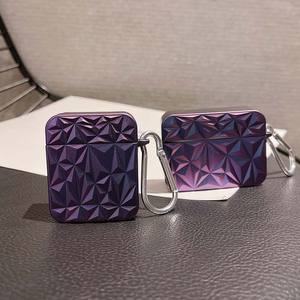 Nouvelle coque d'écouteurs à motif losange violet de luxe pour Apple Airpods <span class=keywords><strong>Pro</strong></span> <span class=keywords><strong>2</strong></span> 1 3 <span class=keywords><strong>Air</strong></span> pods, boîte de chargement de casque de protection, sacs à crochet - Product Image 5