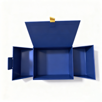 Exquisita y Elegante Caja de Cartón Reciclado de Lujo con Doble Puerta y Relieve UV, Personalizable, con Cierre Magnético, para Regalos Sorpresa Premium