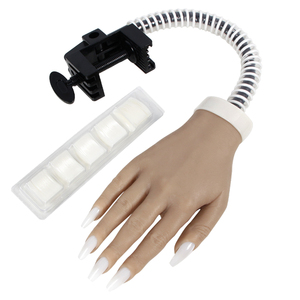 Main d'entraînement en silicone pour la formation en salon, modèle flexible pour la pratique du nail art, support pour 100 embouts, ensemble d'outils de présentation pour mannequin de manucure - Product Image 6