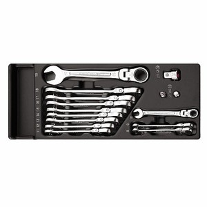 519 285KF <b>Tool</b> <b>Storage</b> Set With Ratcheting Wrenches And Socket Bits For Automotive Repair And Maintenance Tasks - Product Image 1