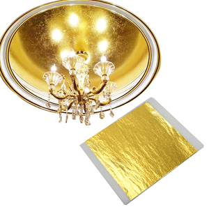 Feuilles d'or de haute qualité 14*14cm, 1000 pièces/paquet, couleur B, fabriquées à Taïwan, pour la dorure de plafonds, la décoration de meubles, papier métallisé - Product Image 3