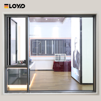 Ventanas Abatibles de Vidrio Templado con Doble Acristalamiento, Insonorizadas, de Aleación de Aluminio Eloyd, Modernas, para Proyectos de Casas y Villas