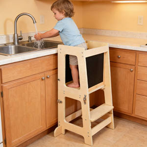 Torre de aprendizaje 4 en 1 con pizarra, taburete de cocina, mesa y silla para niños pequeños de 1 a 6 años - Product Image 5