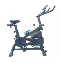 Vélo de spinning statique en acier avec volant d'inertie pour entraînement de fitness en salle, noir, confortable, 23 kg