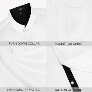 FOXA Men's Button <b>Down</b> Short Sleeve Dress Shirt Wrinkle Free Business Casual Top Summer Wear - Product Image 6