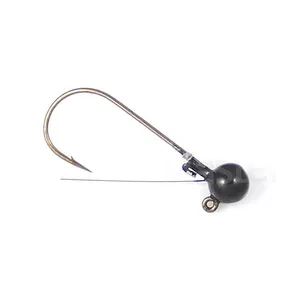 Polished Bass Fishing Tungsten Jig Heads With Hooks