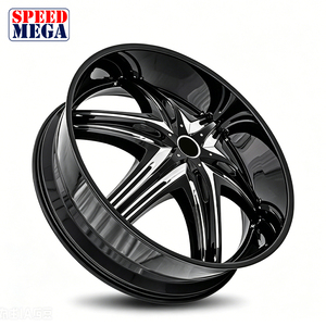 SPEED MEGA 20x10 Gloss Black Machine Face Aluminum <b>Wheel</b> One Piece Cast Multi <b>Spoke</b> Passenger Car Rims 5.5J ET35 PCD114.3 - Product Image 2