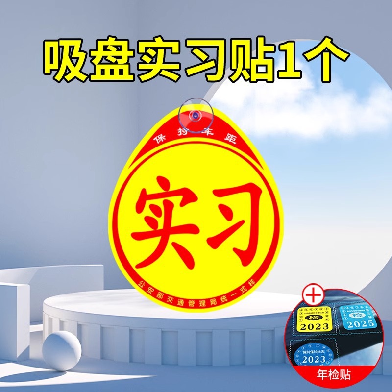 Suction Cup Practice Sticker * 1 Year Inspection Sticker