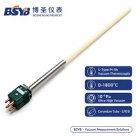Thermocouple à vide en métal précieux de type S BSYB 0-1800 °C avec tube de protection en corindon S/R/B