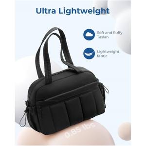 Sac de sport unisexe en coton grande capacité avec compartiment à chaussures et fermeture éclair, sac de voyage à bandoulière tendance - Product Image 5