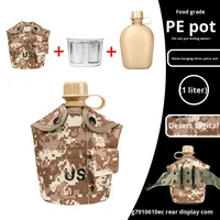 Gourde tactique de 1 L en gros, sans BPA, grande capacité, bouteille d'extérieur, design camouflage, camping, préparation aux situations d'urgence, applicable