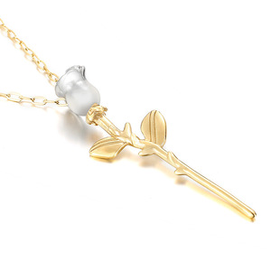 5pcs 3D Rose Pendant Charm Necklace Final Rose Flower <strong>Beauty</strong> <strong>and</strong> <strong>Beast</strong> <strong>Jewelry</strong> Women Girls Party Gift - Product Image 2