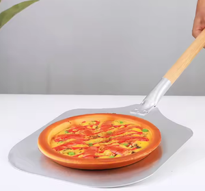 2024 New Multifunctional Square Non Detachable Aluminum <strong>Pizza</strong> Shovel Metal <strong>Pizza</strong> Peel Oven Accessories With Wooden Handle - Product Image 2