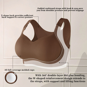 Soutien-gorge de maternité pour femmes, respirant, été, quotidien, fermeture latérale, bretelles réglables, double maintien, anti-affaissement, sans couture, grande taille - Product Image 5