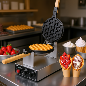 Máquina para hacer gofres de burbujas Vevor comercial de 1400W, eléctrica, antiadherente, con temporizador para hornear grandes cantidades. - Product Image 2