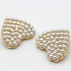 Diamond Button Heart buttons Rhinestone Shank Buttons For Sewing Coat