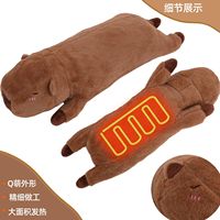 Peluche chauffante USB Capybara avec longues jambes, poupées chauffantes pour hommes et femmes, compatible avec les banques d'alimentation