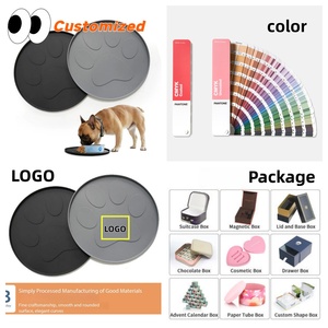 Tapis d'alimentation rond en silicone <span class=keywords><strong>de</strong></span> qualité alimentaire et écologique pour petits animaux, avec motif d'empreinte unique - Product Image 1