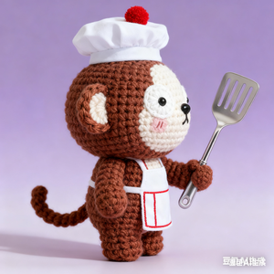 Handmade Crochet Khỉ Đồ Chơi Sang Trọng Dễ Thương Tinh Tế Beerus IP Loạt Búp Bê Nghề Nghiệp Phong Cách May Dệt Đồ Chơi Cho Linh trưởng - Product Image 4