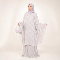 Ensemble de prière Mukena en soie extensible pour femme, vêtements islamiques modestes