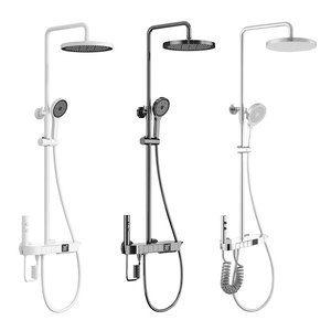 Complete <b>Set</b> All Copper Shower Head Piano Key Thermostatic Digital Display Bathroom Shelf Shower <b>Set</b> - Product Image 4