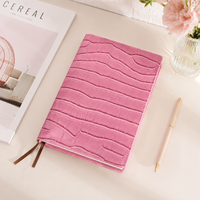 Carnet à couverture rigide personnalisé, motif crocodile, cuir PU, vert rose, marque-page à ruban bicolore, cadeau d'entreprise, OEM en gros