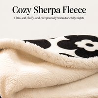 Couverture en polaire sherpa florale, réversible, à motif de grandes fleurs, ultra douce, chaude et confortable