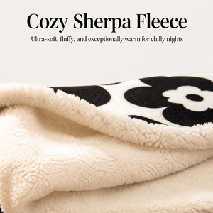 Couverture en <span class=keywords><strong>polaire</strong></span> sherpa florale, réversible, à motif de grandes fleurs, ultra douce, chaude et confortable - Product Image 4