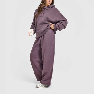 Nouveaux Joggers pour femmes, personnalisés, d'hiver, amples, coupe droite, à jambe large, en molleton <span class=keywords><strong>de</strong></span> coton uni, respirant et à séchage rapide - Product Image 3