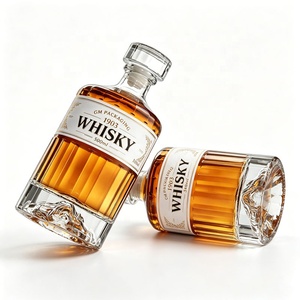 Botellas de Vino de Vidrio Acrílico de 500 ml, con Diseño Vertical Acanalado, Grado Alimenticio, Blancas, para Licores Añeigados, Brandy <span class=keywords><strong>y</strong></span> Bebidas Artesanales - Product Image 4