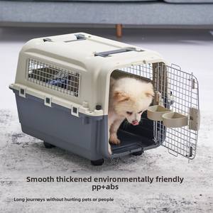 Cage de <span class=keywords><strong>transport</strong></span> pour animaux de compagnie en plastique rigide rectangulaire modèle 450 avec fenêtre en fer pour bagages à main pour chat/<span class=keywords><strong>chien</strong></span> - Product Image 3