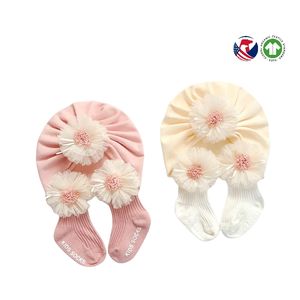 Nouveau Ensemble Cadeau Chapeau et Chaussettes Bébé Hiver Automne Unisexe avec Adorable Décoration Fleur pour 0-<span class=keywords><strong>12</strong></span> <span class=keywords><strong>Mois</strong></span> - Product Image 2