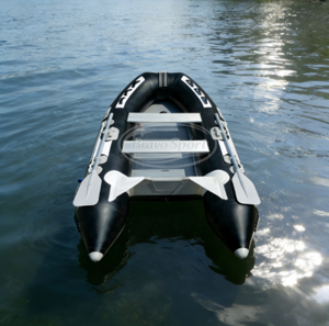 <span class=keywords><strong>Bateau</strong></span> de pêche gonflable noir en aluminium 330, en promotion - Product Image 1