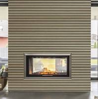 Cheminée à gaz rectangulaire moderne de 42 pouces en acier, à usage intérieur, à double ventilation avec télécommande pour villas