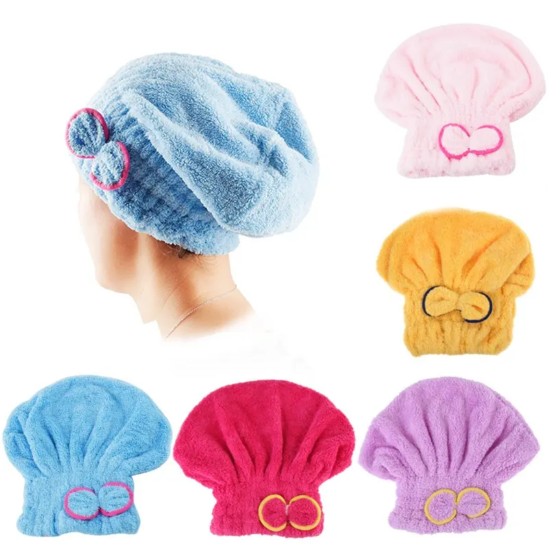 Accessori per il bagno cappello per capelli solido ad asciugatura rapida da donna asciugamano per asciugare la testa cappello avvolgente in microfibra turbante da bagno per doccia