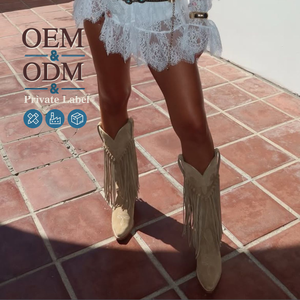 Botas Vaqueras de Mujer con Flecos de Gamuza Vintage de Alta Calidad, Personalizadas por el Fabricante <span class=keywords><strong>CHENO</strong></span>, para Venta al Por Mayor - Product Image 2