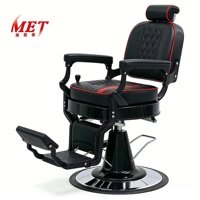 Fauteuil de Barbier Professionnel Rétro Meientai pour Salon de Coiffure – Durable, Marron, Blanc, Or, Vert, Gris – Chaise de Lavage pour Barbier