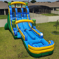 Maison gonflable commerciale pour adultes, toboggan aquatique, piscine, maison de rebond avec piscine
