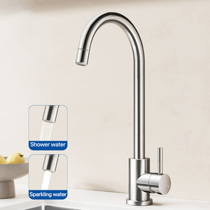 <span class=keywords><strong>Robinet</strong></span> de cuisine moderne en acier inoxydable 304, mélangeur eau chaude et froide, <span class=keywords><strong>robinet</strong></span> d'eau froide unique, <span class=keywords><strong>robinet</strong></span> de salle de bain à col de cygne rotatif - Product Image 1